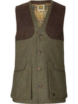 HARKILA Kenmore Shooting Waistcoat - Mens -  Forest Green Herringbone