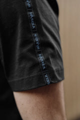 HARKILA Logo Band T-Shirt - Mens - Anthracite / Sea Blue