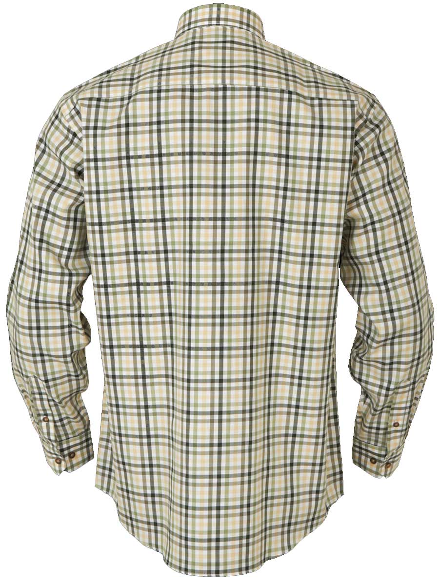 HARKILA Milford Shirt - Mens Fine Twill Cotton - Beech Green Check