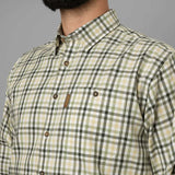 HARKILA Milford Shirt - Mens Fine Twill Cotton - Beech Green Check