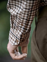 HARKILA Milford Shirt - Mens Fine Twill Cotton - Blue / Beige Check