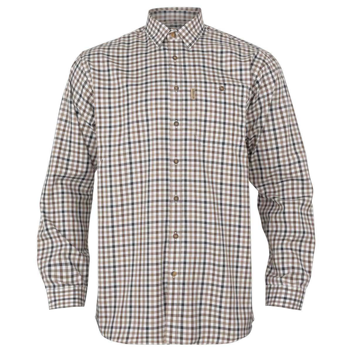 HARKILA Milford Shirt - Mens Fine Twill Cotton - Blue / Beige Check