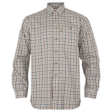 HARKILA Milford Shirt - Mens Fine Twill Cotton - Blue / Beige Check