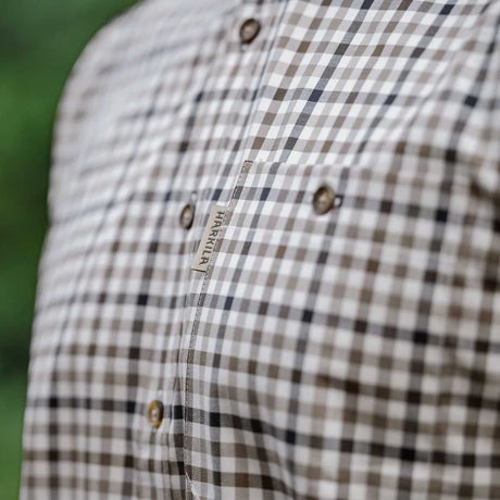 HARKILA Milford Shirt - Mens Fine Twill Cotton - Blue / Beige Check