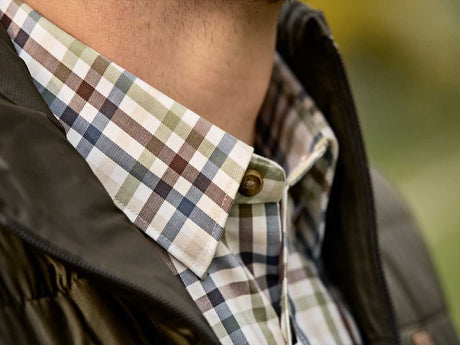 HARKILA Milford Shirt - Mens Fine Twill Cotton - Sea Blue