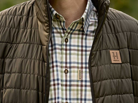 HARKILA Milford Shirt - Mens Fine Twill Cotton - Sea Blue