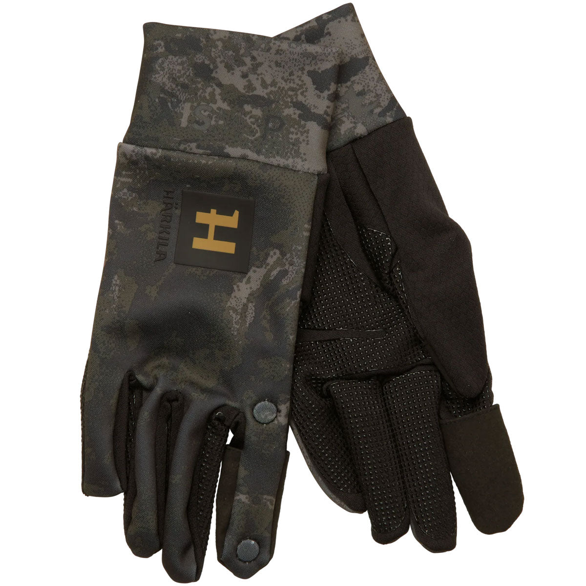 HARKILA NOCTYX Camo Fleece Glove with Fold-Back Finger - AXIS MSP Black