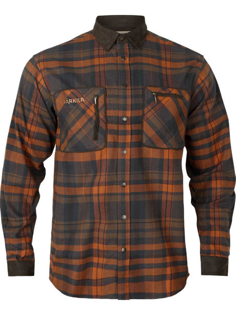 HARKILA Pajala Shirt - Mens Brushed Cotton - Bombay Brown