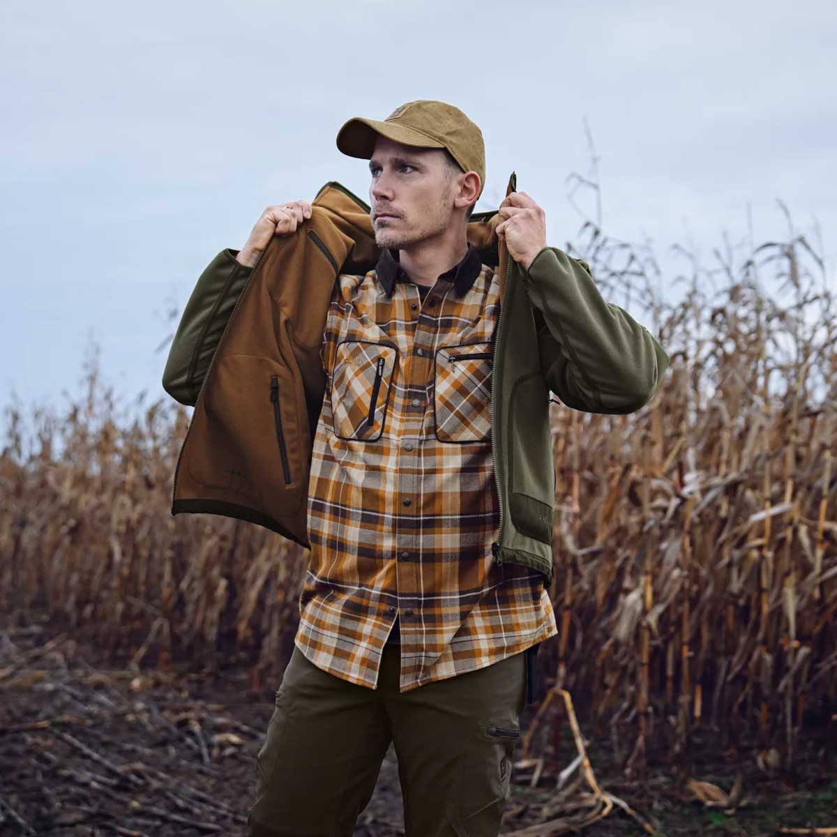 HARKILA Pajala Shirt - Mens Brushed Cotton - Cornstalk Check