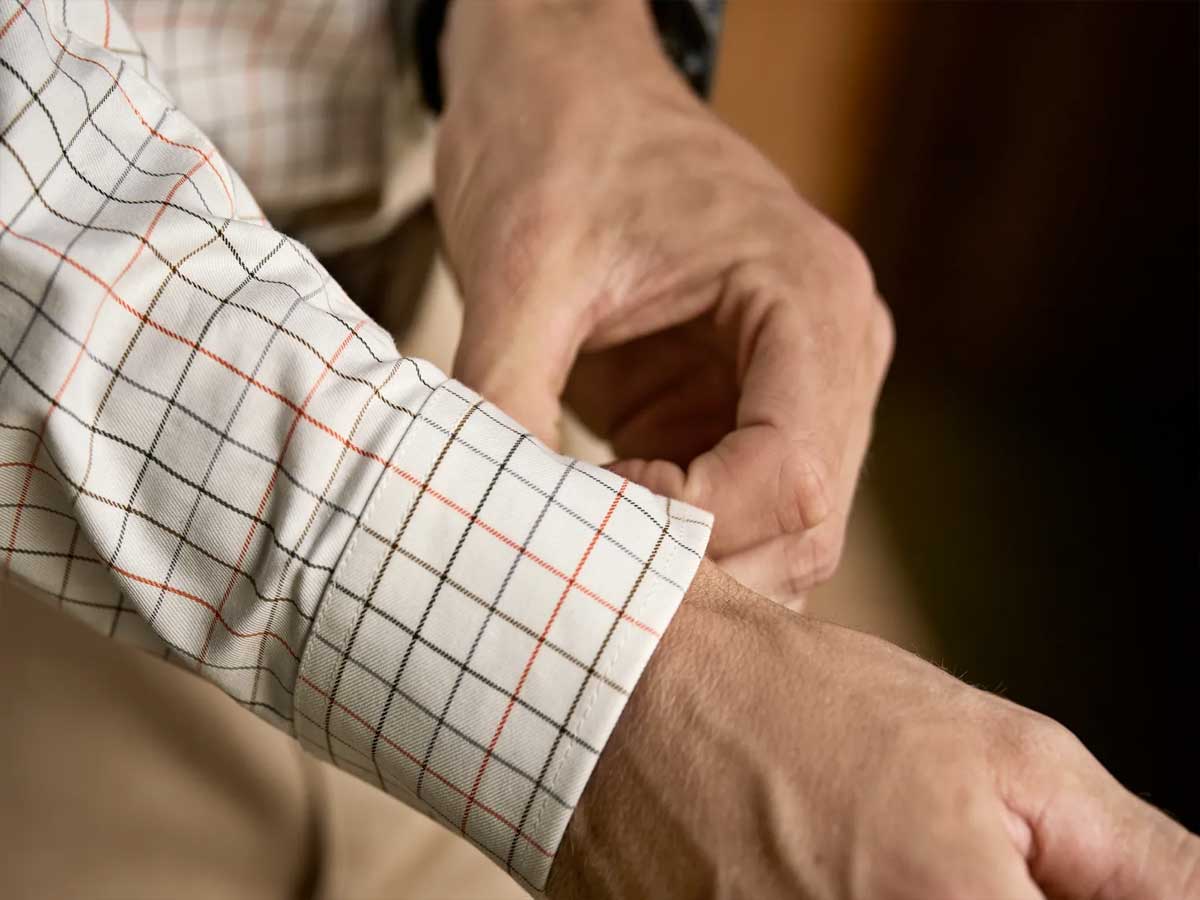 HARKILA Portfield Long Sleeve Shirt - Mens - Mandarin Check