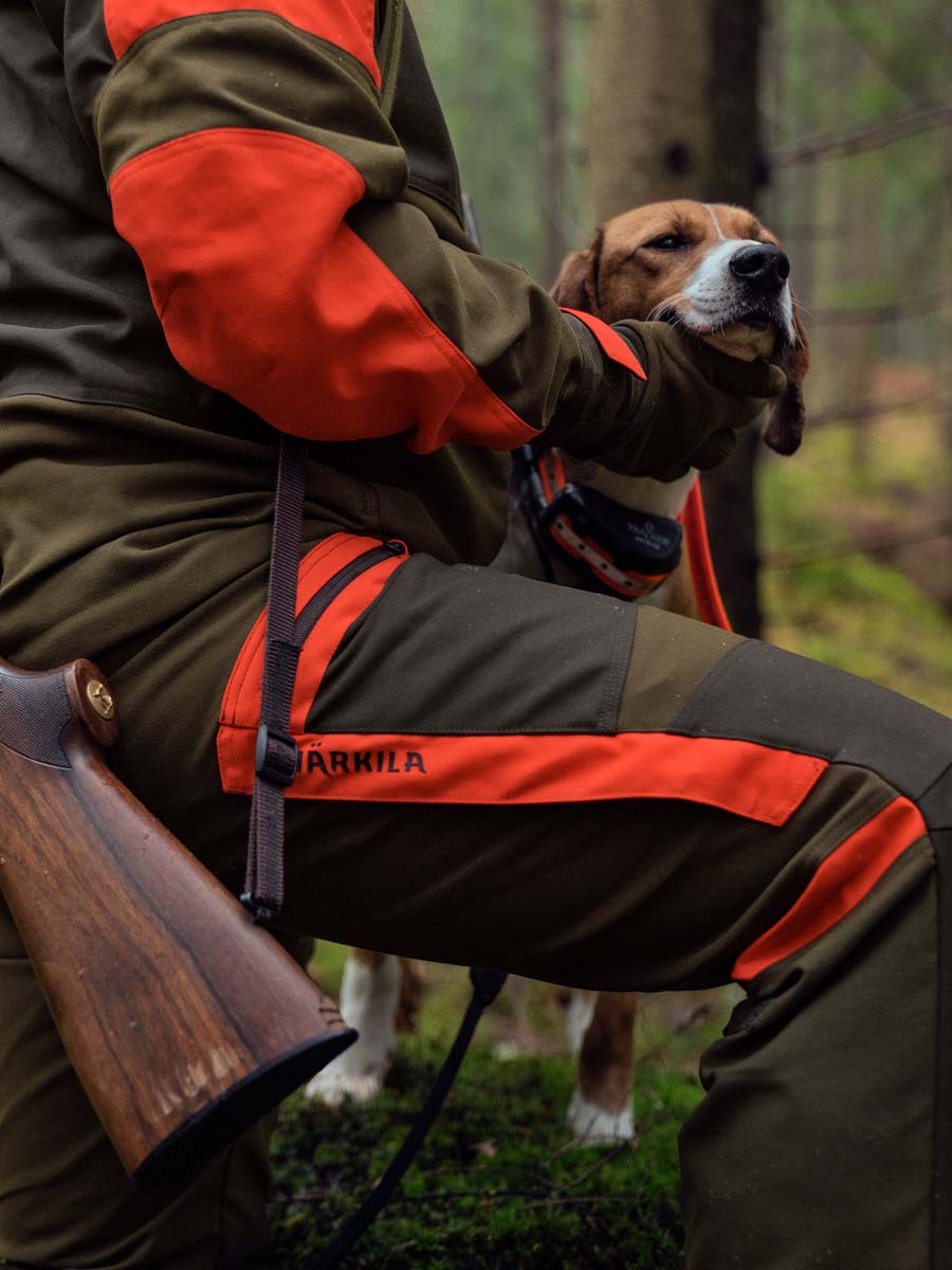 harkila pro hunter dog keeper gtx trousers mens willow green orange 4