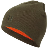 HARKILA Reversible Beanie - Willow Green / Orange