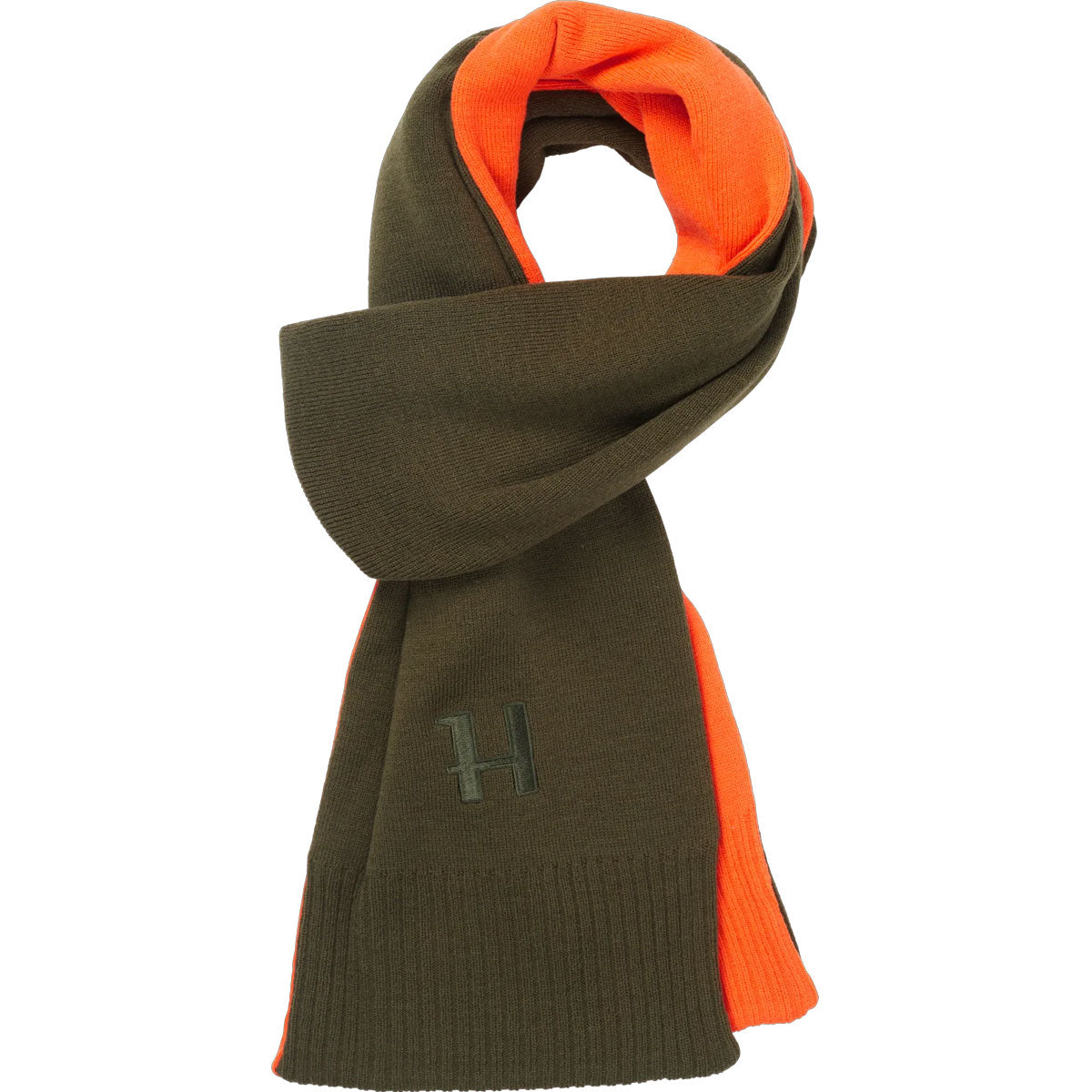 HARKILA Reversible Scarf - Willow Green / Orange