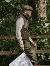 HARKILA Sandhem 200 Fleece Gilet - Mens Polartec - Demitasse Brown