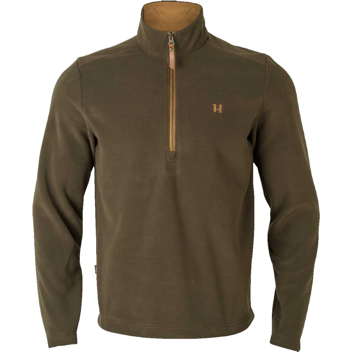 Harkila Sandhem 200 Quarter Zip Fleece Pullover - Mens Polartec - Willow Green