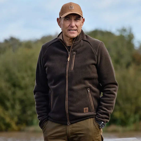 HARKILA Sandhem Sherpa Fleece Jacket - Mens - Demitasse Brown - Vinnie Jones