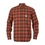 HARKILA Scandinavian Long Sleeve Shirt - Mens - Autumn Orange Check