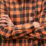 HARKILA Scandinavian Long Sleeve Shirt - Mens - Mandarin Check