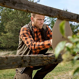 HARKILA Scandinavian Long Sleeve Shirt - Mens - Mandarin Check