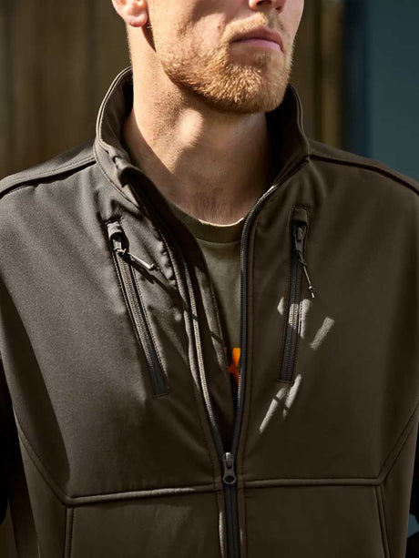 HARKILA Scandinavian Softshell Jacket - Mens - Willow Green / Shadow Brown
