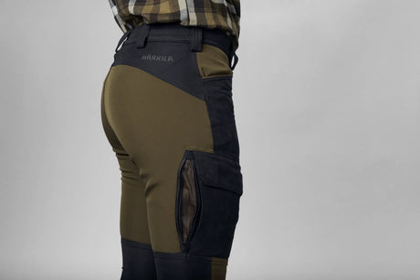 HARKILA Scandinavian Trousers - Womens - Willow Green / Deep Well Purple