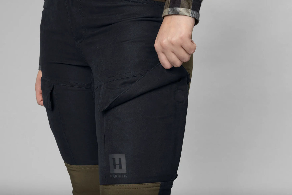 HARKILA Scandinavian Trousers - Womens - Willow Green / Deep Well Purple