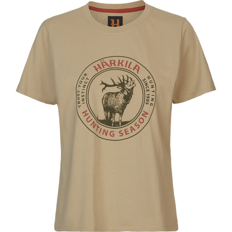 HARKILA Stag Badge T-Shirt - Womens - Sand