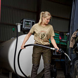 HARKILA Stag Badge T-Shirt - Womens - Sand