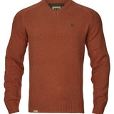HARKILA Vincent Merino V-Neck Pullover - Mens - Bombay Brown