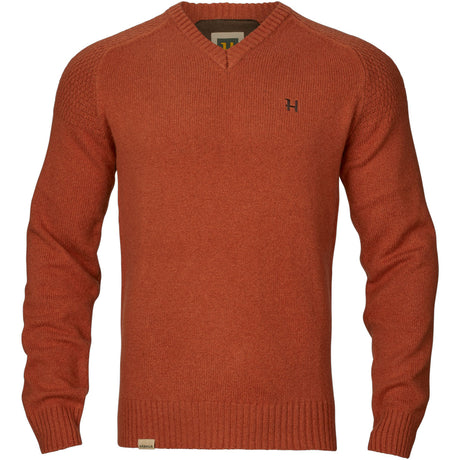 HARKILA Vincent Merino V-Neck Pullover - Mens - Bombay Brown