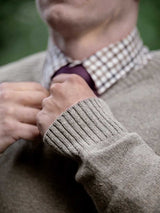 HARKILA Vincent Merino V-Neck Pullover - Mens - Dark Sand