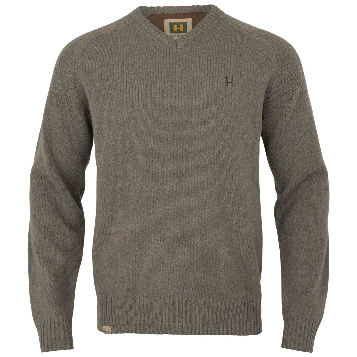 HARKILA Vincent Merino V-Neck Pullover - Mens - Dark Sand