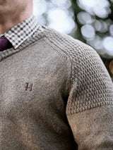 HARKILA Vincent Merino V-Neck Pullover - Mens - Dark Sand