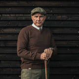 HARKILA Vincent Merino V-Neck Pullover - Mens - Demitasse Brown