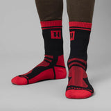 HARKILA Waterproof Socks - Merino Wool - Red / Black