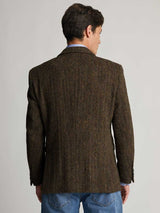 HARRIS TWEED Dumfries Tailored Fit Jacket - Mens - Brown Herringbone