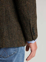 HARRIS TWEED Dumfries Tailored Fit Jacket - Mens - Brown Herringbone