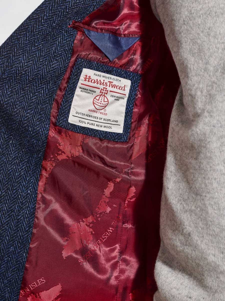 HARRIS TWEED Stranrear Jacket - Mens - Navy Herringbone – A Farley