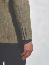 HARRIS TWEED Stromay Jacket - Mens - Olive Green with Check
