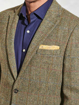 HARRIS TWEED Stromay Jacket - Mens - Olive Green with Check