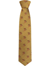 HOGGS OF FIFE 100% Silk Woven Tie Pheasants Boxed - Gold