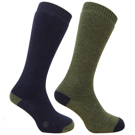 HOGGS OF FIFE 1903 Country Long Socks - Twin Pack -Dark Green / Dark Navy