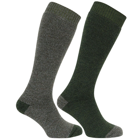 HOGGS OF FIFE 1903 Country Long Socks - Twin Pack - Tweed / Loden