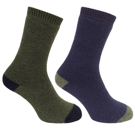 HOGGS OF FIFE 1904 Country Short Socks - Twin Pack - Dark Green / Dark Navy