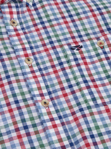 HOGGS OF FIFE Aberdour Short Sleeve Checked Shirt - Mens - Green / Red