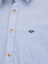 HOGGS OF FIFE Aberdour Short Sleeve Checked Shirt - Mens - Plain Blue