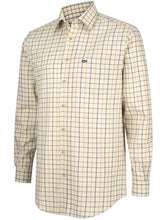 Load image into Gallery viewer, HOGGS OF FIFE Ambassador Premier Tattersall Shirt - Mens - Ivory &amp; Navy
