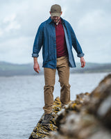 HOGGS OF FIFE Archerfield Denim Shirt - Mens - Mid Blue Wash