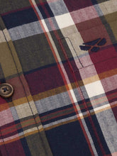 Load image into Gallery viewer, HOGGS OF FIFE Arran Microfleece Lined Cotton Shirt - Mens - Wine / Olive Check
