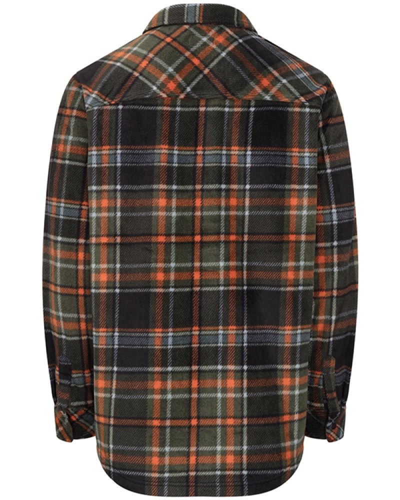 HOGGS OF FIFE Balbeggie Fleece Shacket - Mens - Green/Rust